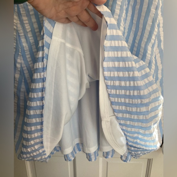 Caitlin M. Covincton x Pink Lily, Medium, Light blue and white striped dress - Picture 5 of 9